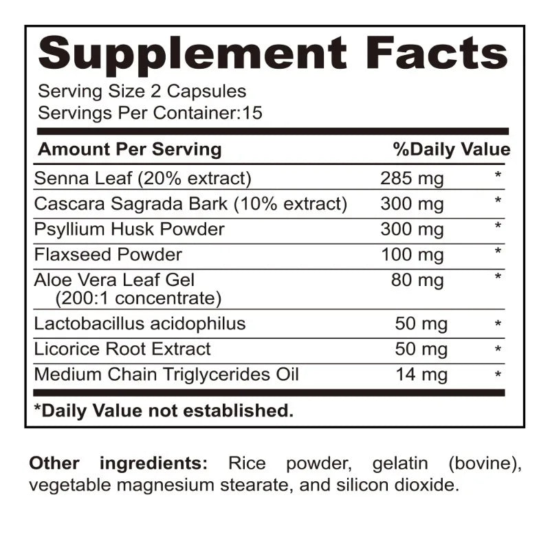 15 Day Cleanse and Detox - Reduce Abdominal Pain, Bloating, Constipation and Aid Gut Health - 30pcs