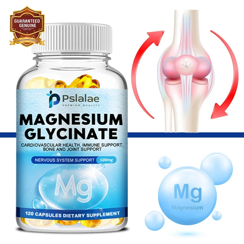 Magnesium Glycinate - Relaxation, Bone Health, Nervous System Support, Premium Formula - 120 Capsules