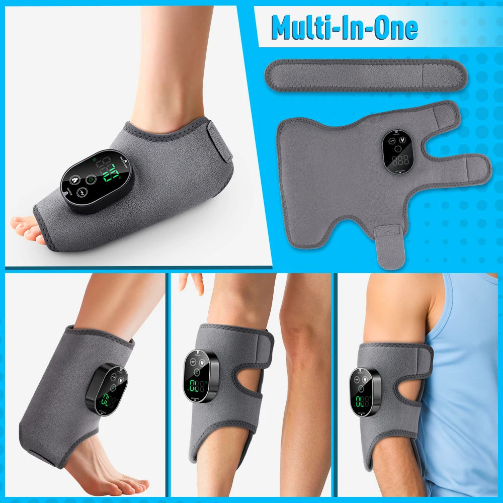 Electric Cordless Heated Ankle Guard Massager for Right or Left Foot Vibration Massage Wristband Hot Compress Ankle Wrist Brace