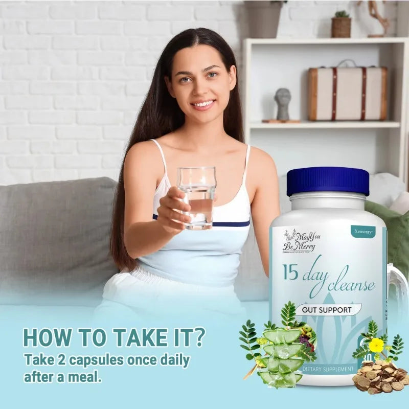 15 Day Cleanse and Detox - Reduce Abdominal Pain, Bloating, Constipation and Aid Gut Health - 30pcs