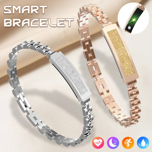 LIGE Women's Smart Bracelet Zinc Alloy No Screen Smart Watch Band Heart Rate Blood Oxygen Bluetooth Connected Phone Girls Gift