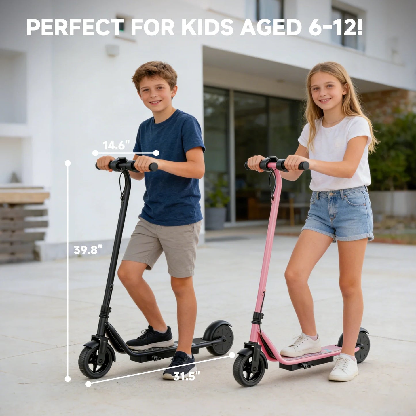 Electric Scooter for Kids - 9MPH & 10Mile Range, 250W Motor, 6.5" Solid Tires with App Control Folding Commuter E-Scooter UL2272