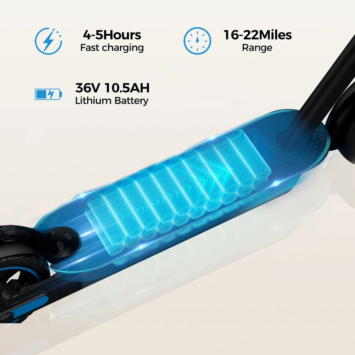 HiQiS V10 E-scooter 500WMotor 36V 10.5Ah 25MPH Speed 22mile Range Foldable E-scooter 10inch Air Tire Electric Scooter for Adults