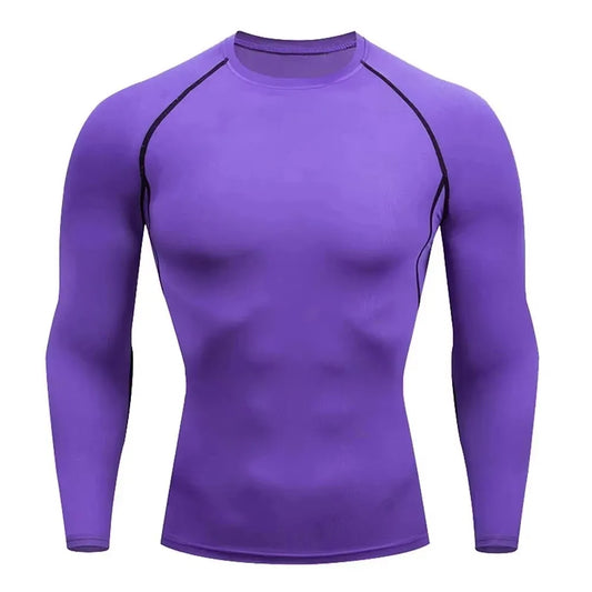 Autumn and winter Keep warm Men Compression Running T-Shirt Fitness Tight Long Sleeve Sport Training Jogging Gym Sportswear