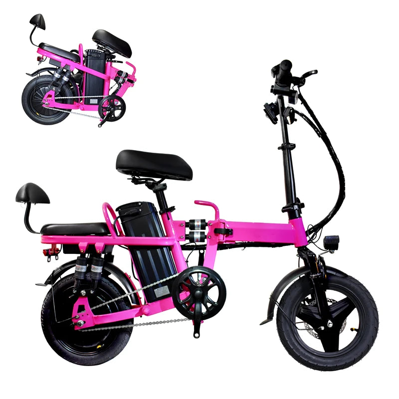 500W Motor Electric Bike for Adults and Women 20MPH Folding Ebike 48V 20Ah Battery 14" Folding Electric Bicycle for Commuter