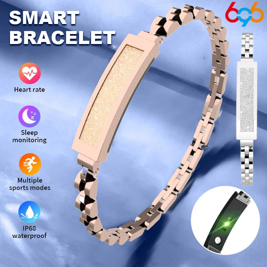 Ultra Thin Wristband Lady Waterproof Smart Chain Bracelet For Women Bluetooth Connected APP Multi Sports Heartrate Sleep Monitor