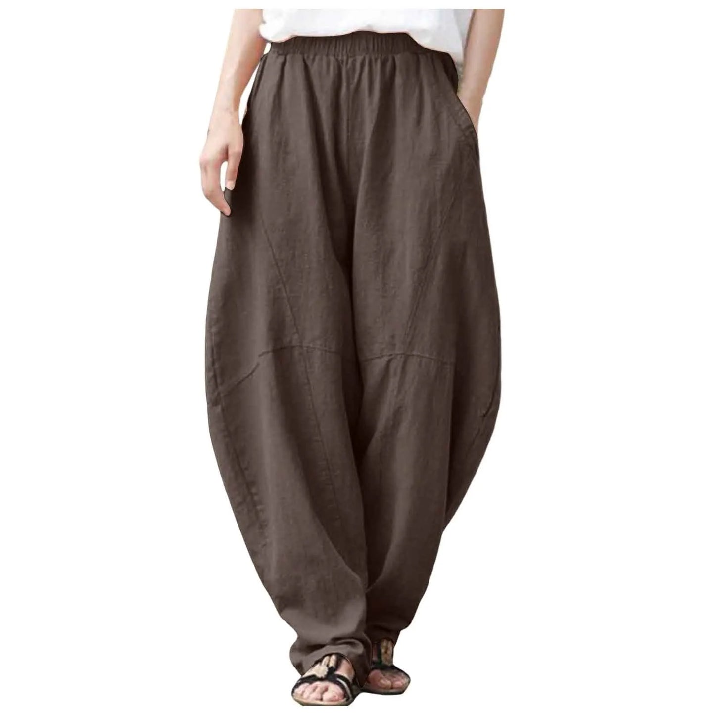 Women Pants Casual Work Women Fashion Solid Pocket Casual Loose Pants Spliced High Waist Running Pants Women With Zipper Pockets