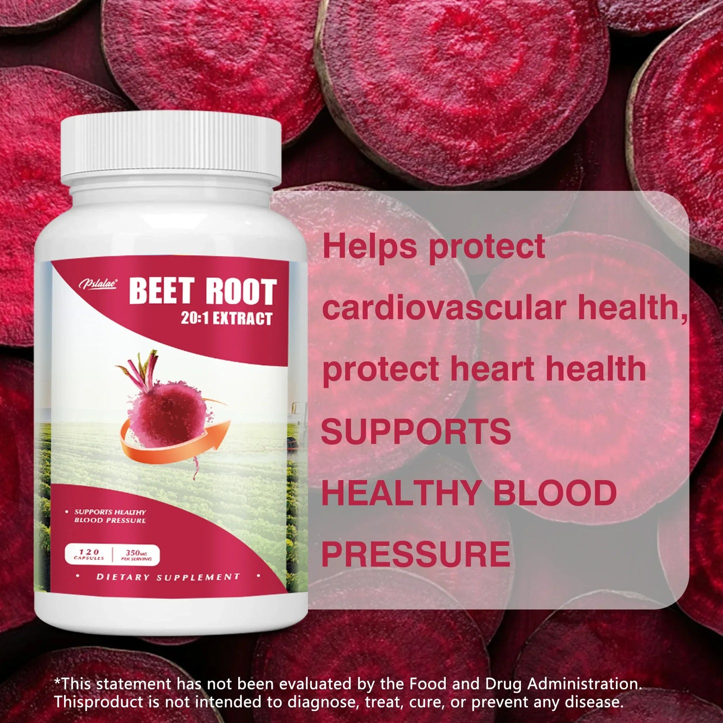 Beet Root - Supports Heart Health, Circulation, Immune System and Digestive System - 120 Capsules