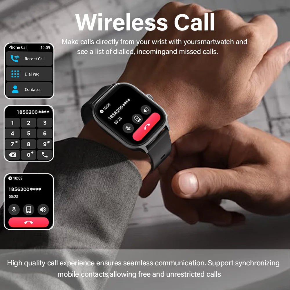 LAXASFIT 2025 New Smart Watch Bluetooth Call Men Women Watch Voice Assistant 100+ Sports Smart Watch for Android IOS