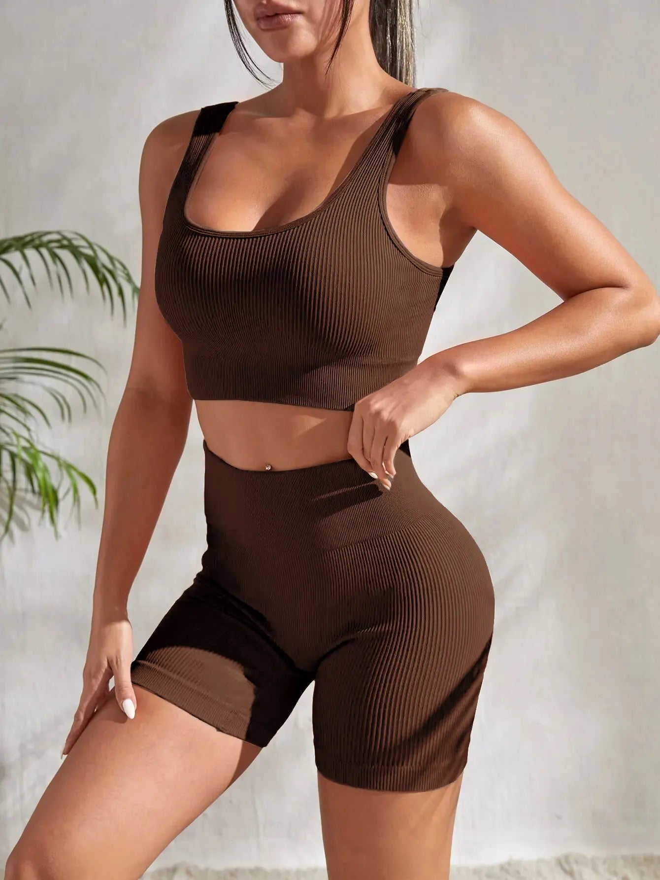 CZGUKE New Arrival Fashion Seamless Exercise Body-Tight Quick Dry Moisture Absorption High Waist Hip Yoga Fitness Set for Women