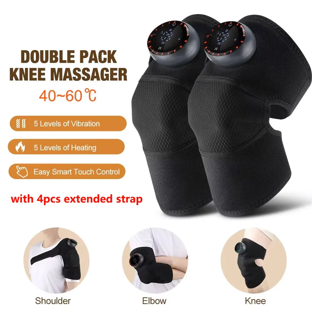 Heating Massage Knee Pad Shoulder Elbow Smart Vibration Hot Compress Protemote Blood Circulation Muscle Relax Joint Massager