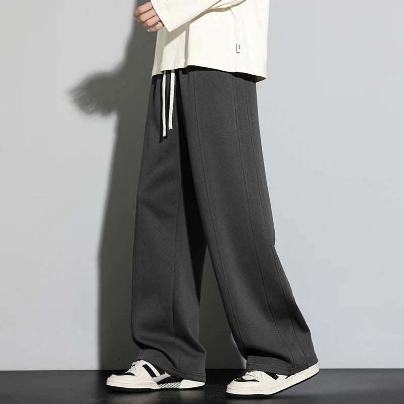Autumn Men Sweatpants Baggy Joggers Cotton solid color Neutral Loose Outdoor Jogger Fitness Trouser