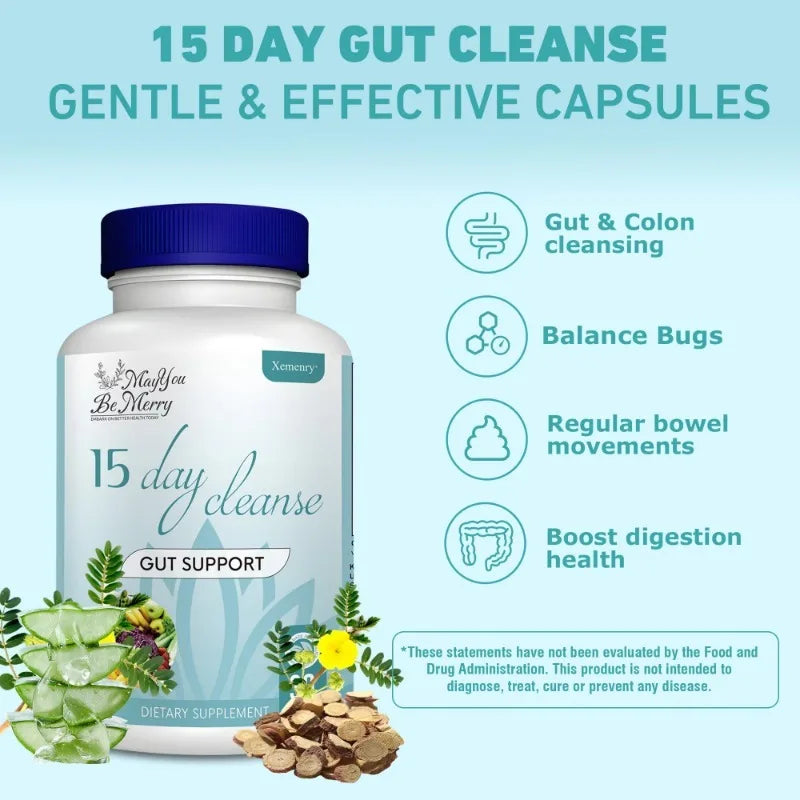 15 Day Cleanse and Detox - Reduce Abdominal Pain, Bloating, Constipation and Aid Gut Health - 30pcs