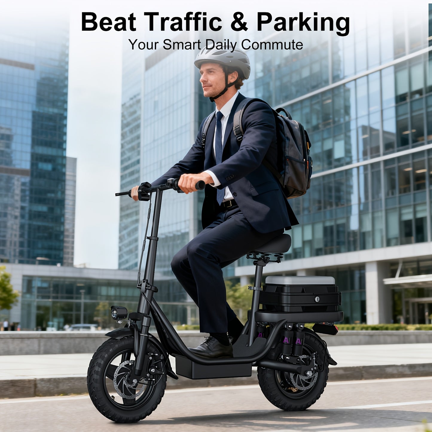 ZEFIORA S10 MAX 740W Peak Electric Scooter, Folding Electric Bicycle for Adults And Teenagers, 14" Tires, 54.6V 8-20Ah Removable Battery, LCD Screen, Puncture-Proof, Front And Rear Lights-Ideal for Commuting And Outings, The