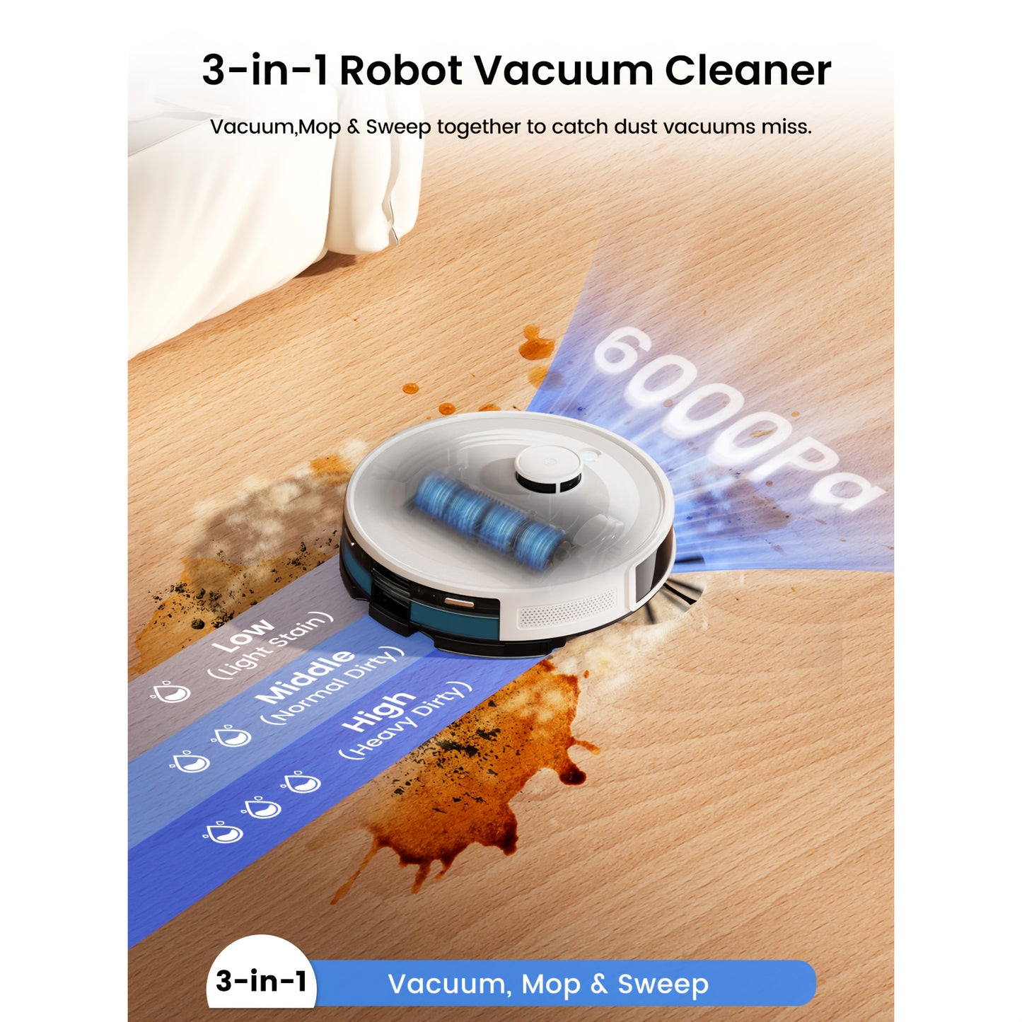 LEFANT Robot Vacuum And Mop Combo With LiDAR Navigation