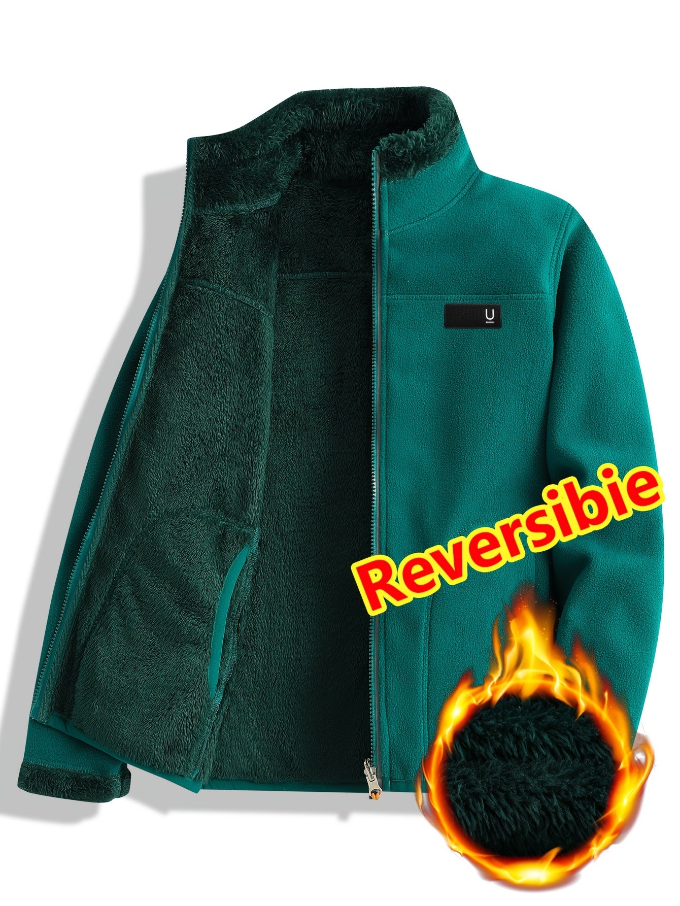 Jacket Reversible Fleece For Fall And Winter Daily Wear