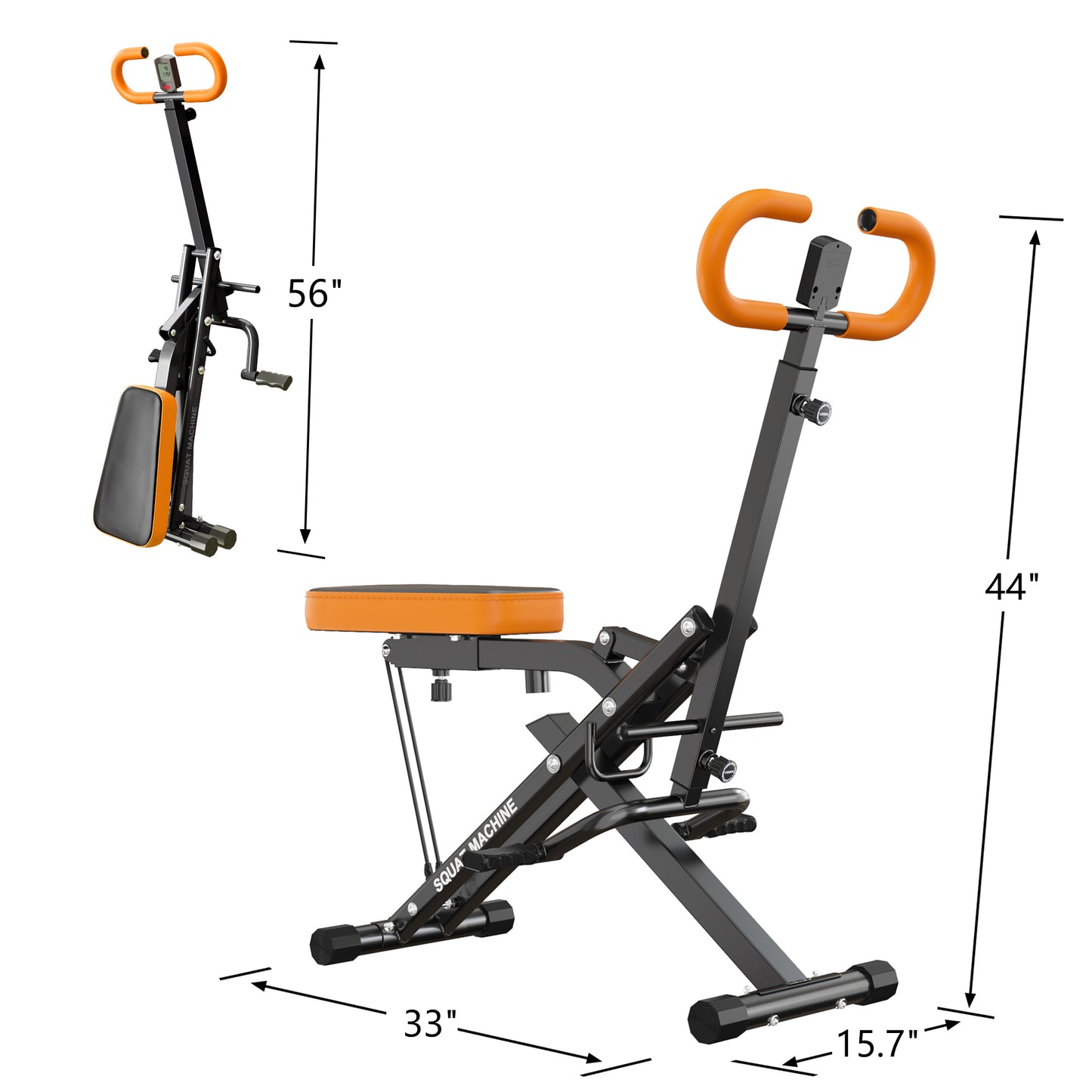 Squat Machine for Home Gym, Squat Rowing Machine with Adjustable Resistance and Optional Full Motion, Squat Assist Trainer for Glutes & Legs Workout