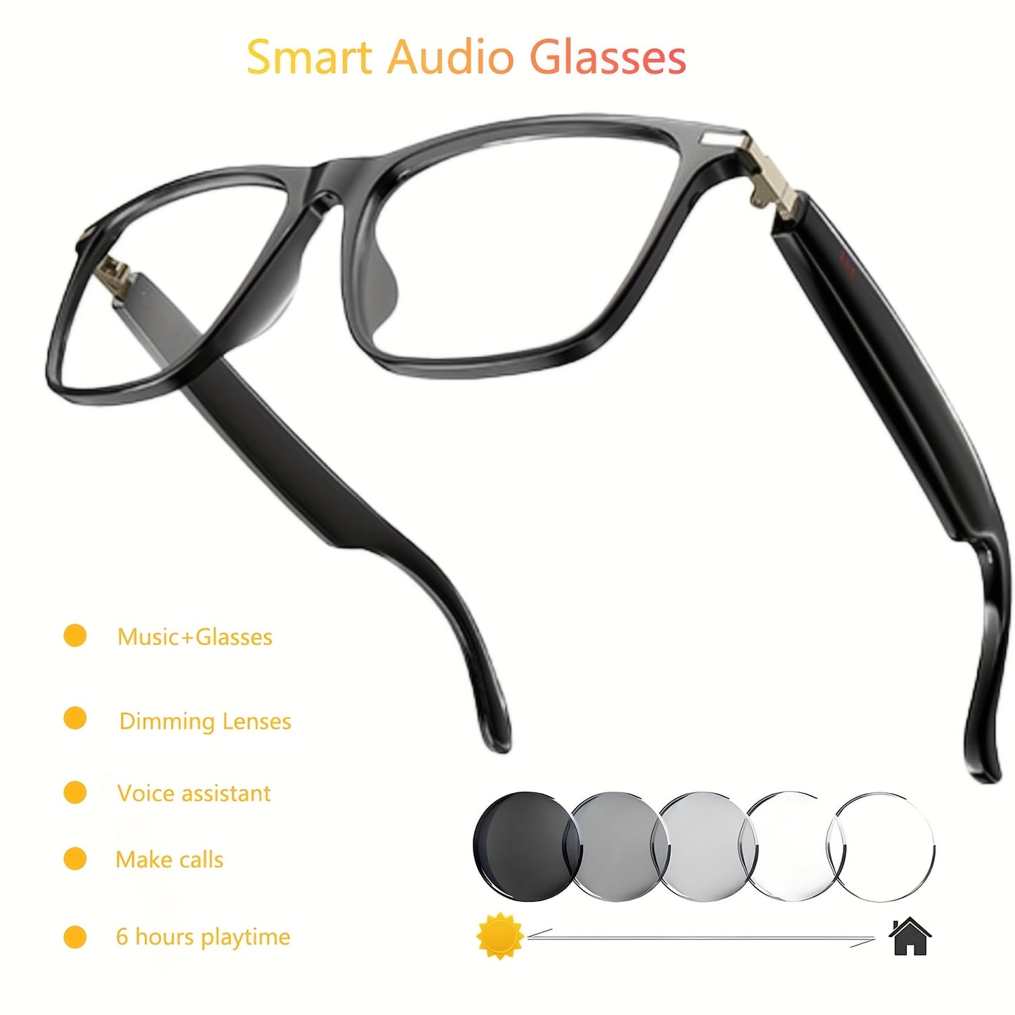 HVESBSFSY Smart Glasses AutoDimming AI Voice Assistant