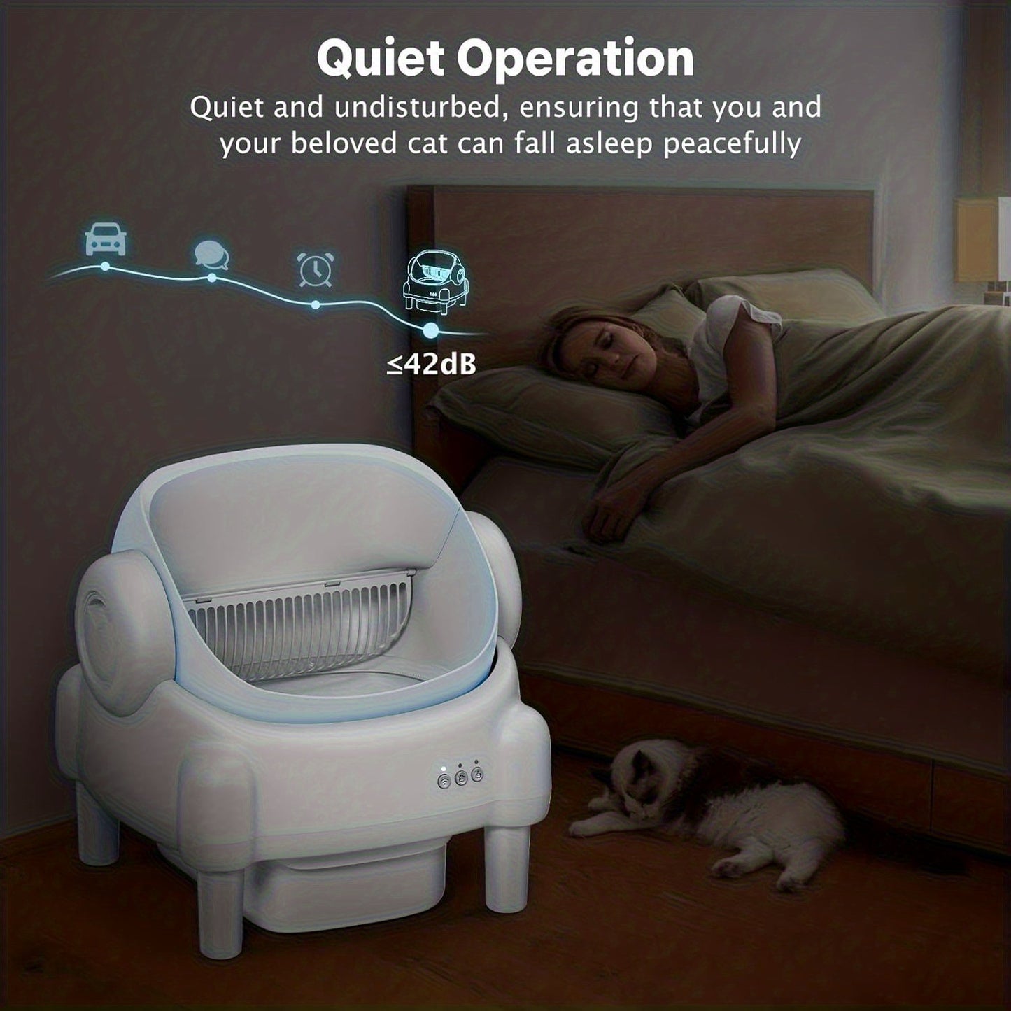 Self-Cleaning Litter Box App-Controlled Large Capacity