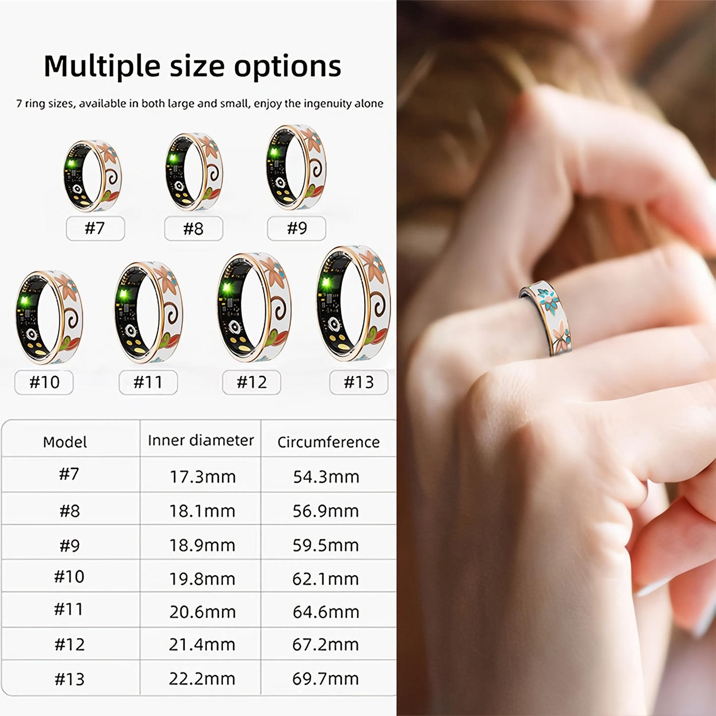 Smart Ring Sleep Monitor For iOS Android Wearable Tech