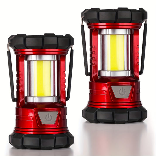Set of 2 Rechargeable Camping Lights, 1500 Lumens with 3 Lighting Options, LED Flashlights That Charge Phones, Compact And Portable for Emergencies And Outdoor Use, Ideal for Power Outages