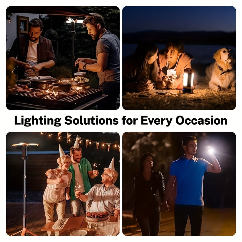 AUXTUR Portable Camping Light with Stand, Rechargeable Camping Lamp, 15000/20000mAh High-Capacity Battery, Tent Lights for Camping, Power Outages, Hiking, Fishing, Thanksgiving Christmas Birthday Anniversary Surprise Gifts fo