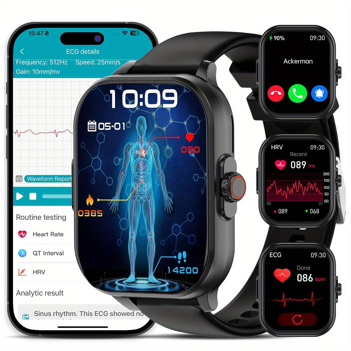 Marsyu Smartwatch Magnetic Charging For Android And iOS