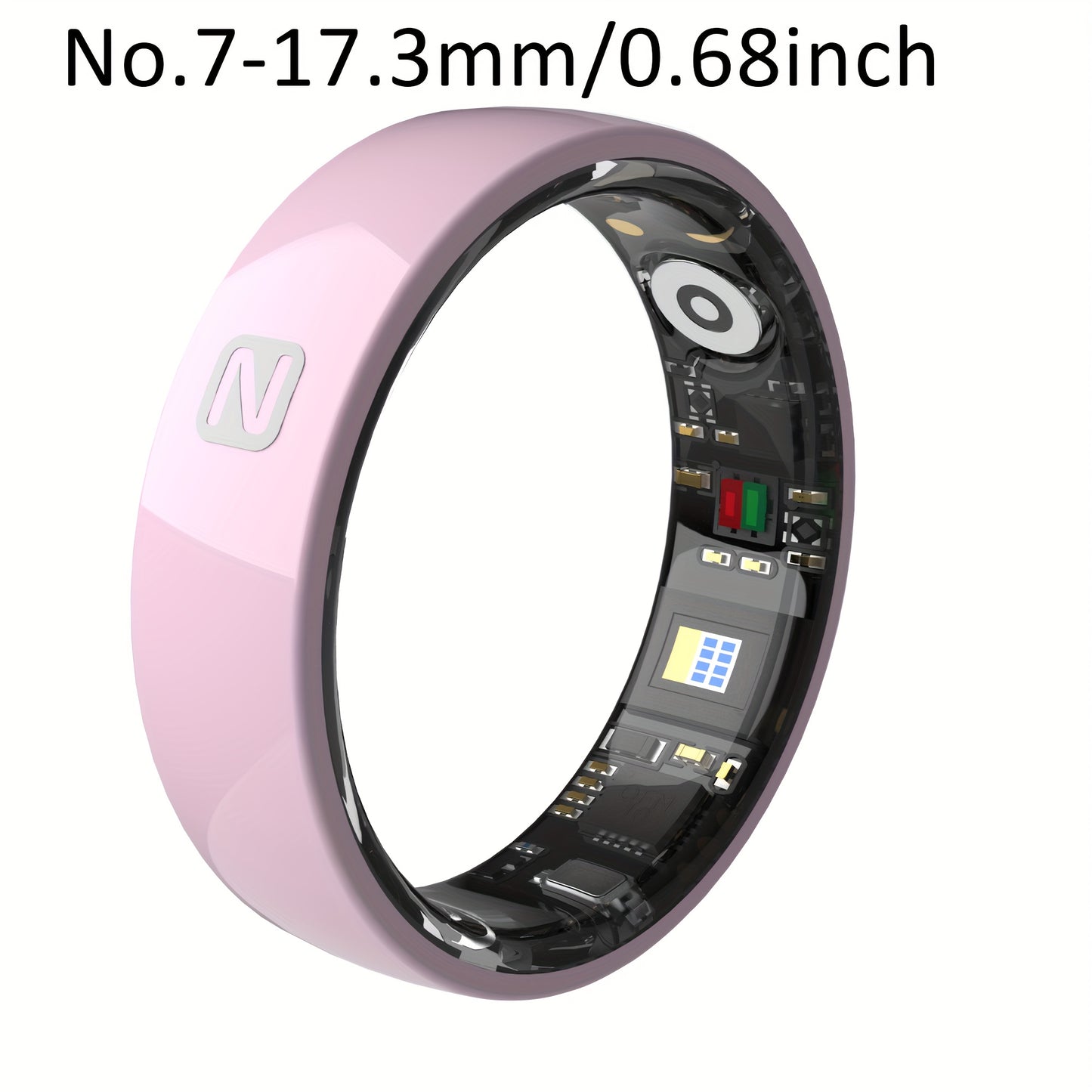 Smart Ring Stainless Steel Fitness Tracker With Crystal Case