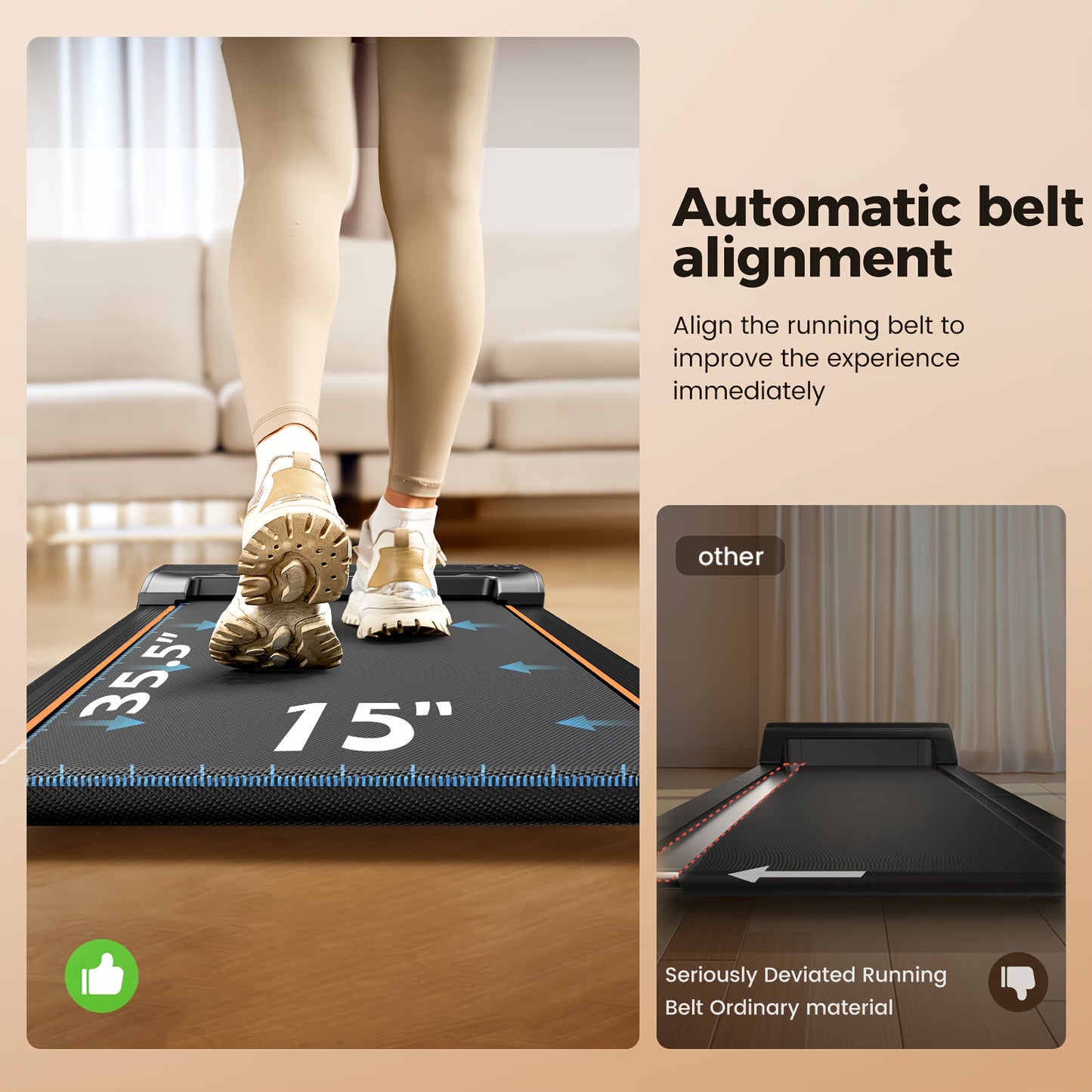 HOMSHADE 2-in-1 Walking Pad Treadmill Under Desk Portable