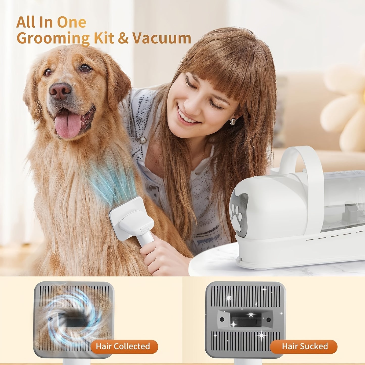 BCHARYA Dog Grooming Kit With Vacuum Clipper Nail Grinder