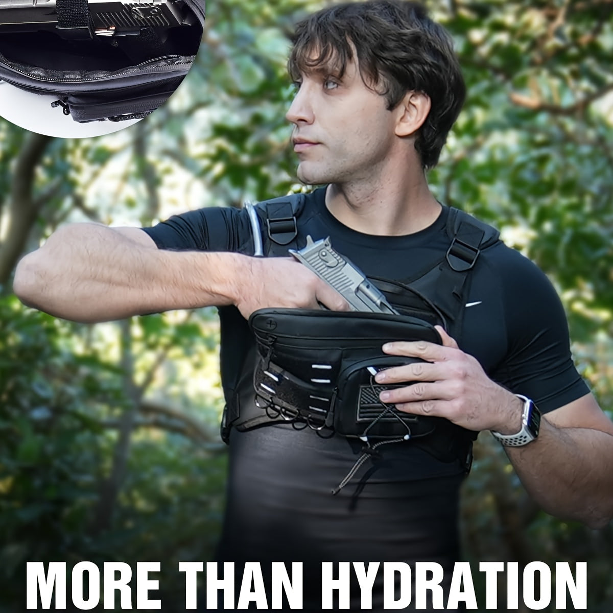 Running Vest, Lightweight Adjustable Chest Pack With Gear Holder, 2L Water Bladder, Reflective Running Hydration Vest For Women Men, USA Original Patent, For Marathon