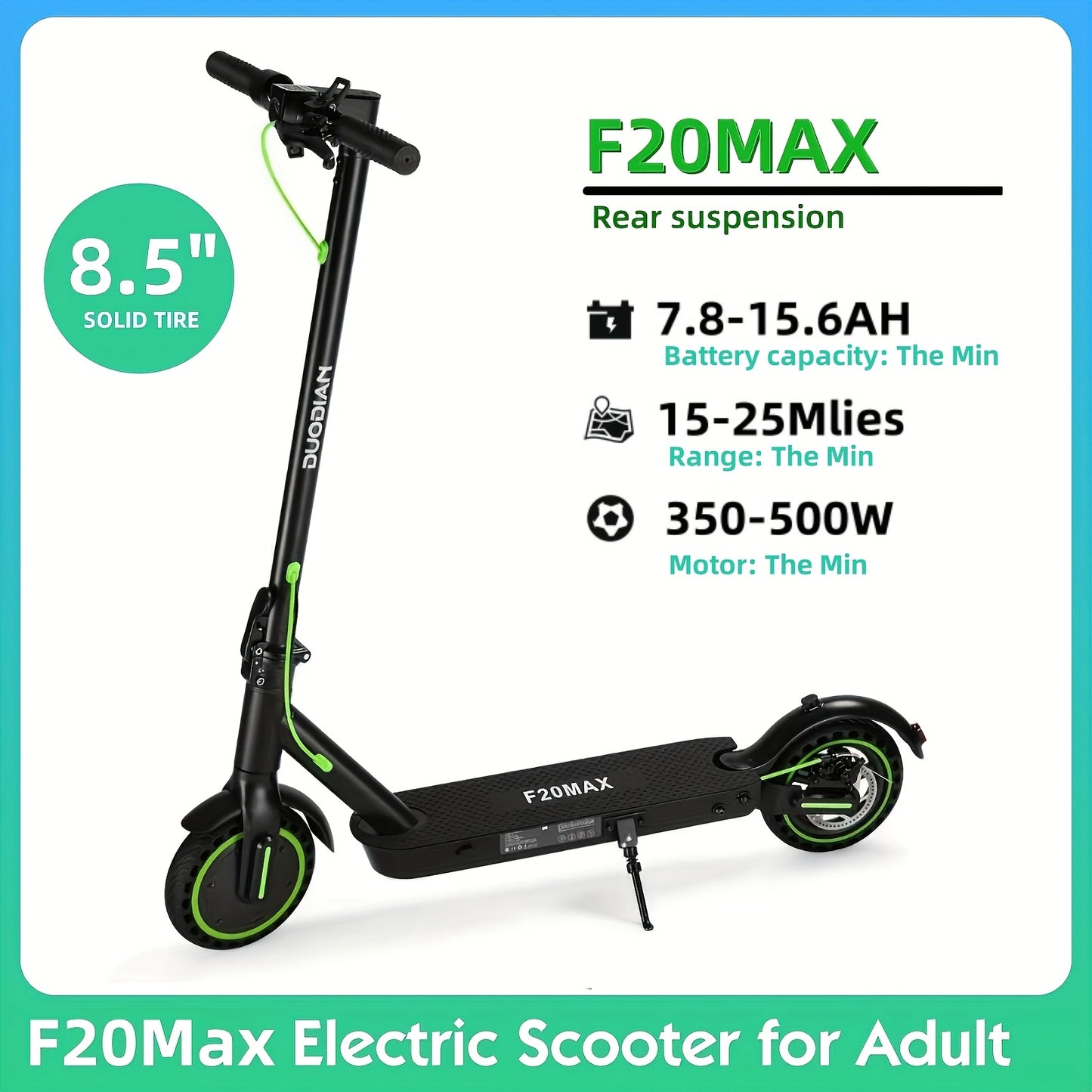 Lightweight Foldable Electric Scooter ,8.5" -10" Solid tires 7.8AH-15.6AH Battery, 19MPH  Speed, 350W-500W motor, 15-25 Miles Range ,Urban Commuting, Portable Mobility, Christmas present, Modern,City Travelers, Adult，tuya a