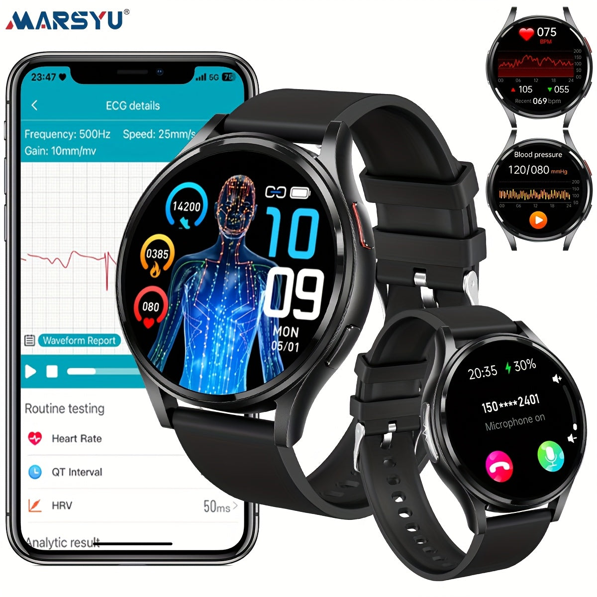 Women Men New Smart Watch, 260mAh Battery, 1.43'' AMOLED Screen, BT5.3 Call, 130+ Sport Modes, SOS Emergency Call, AI Intelligent Voice, Motion Tracking, Weather Forecast, Message Reminder, Fitness Tracker for IOS & Android,