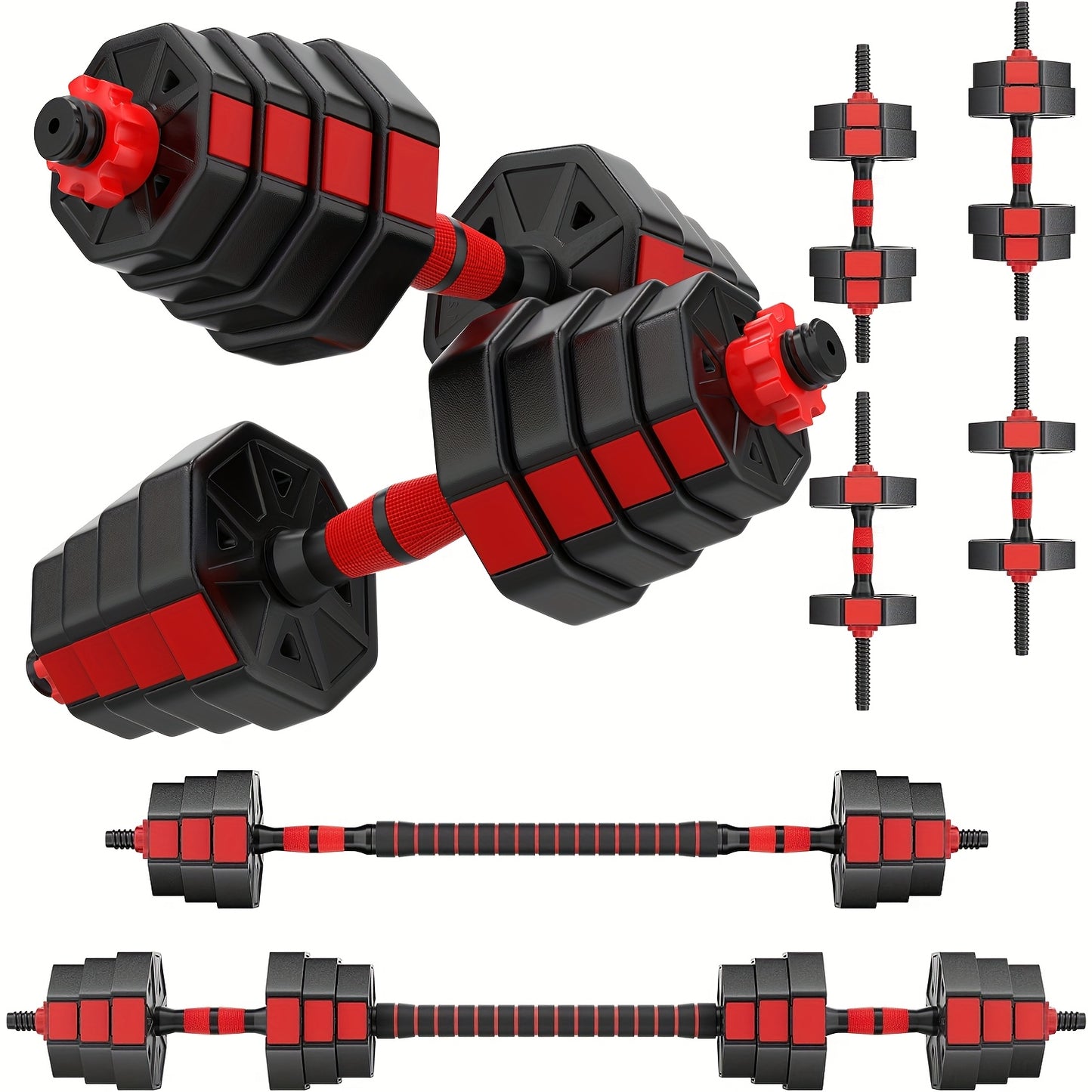 Adjustable Dumbbell Set, 20/70lbs Free Weight Set with Connector, 2 In1 Dumbbells Set Used As Barbell, Dumbbells, Fitness Exercises for Home Gym Suitable