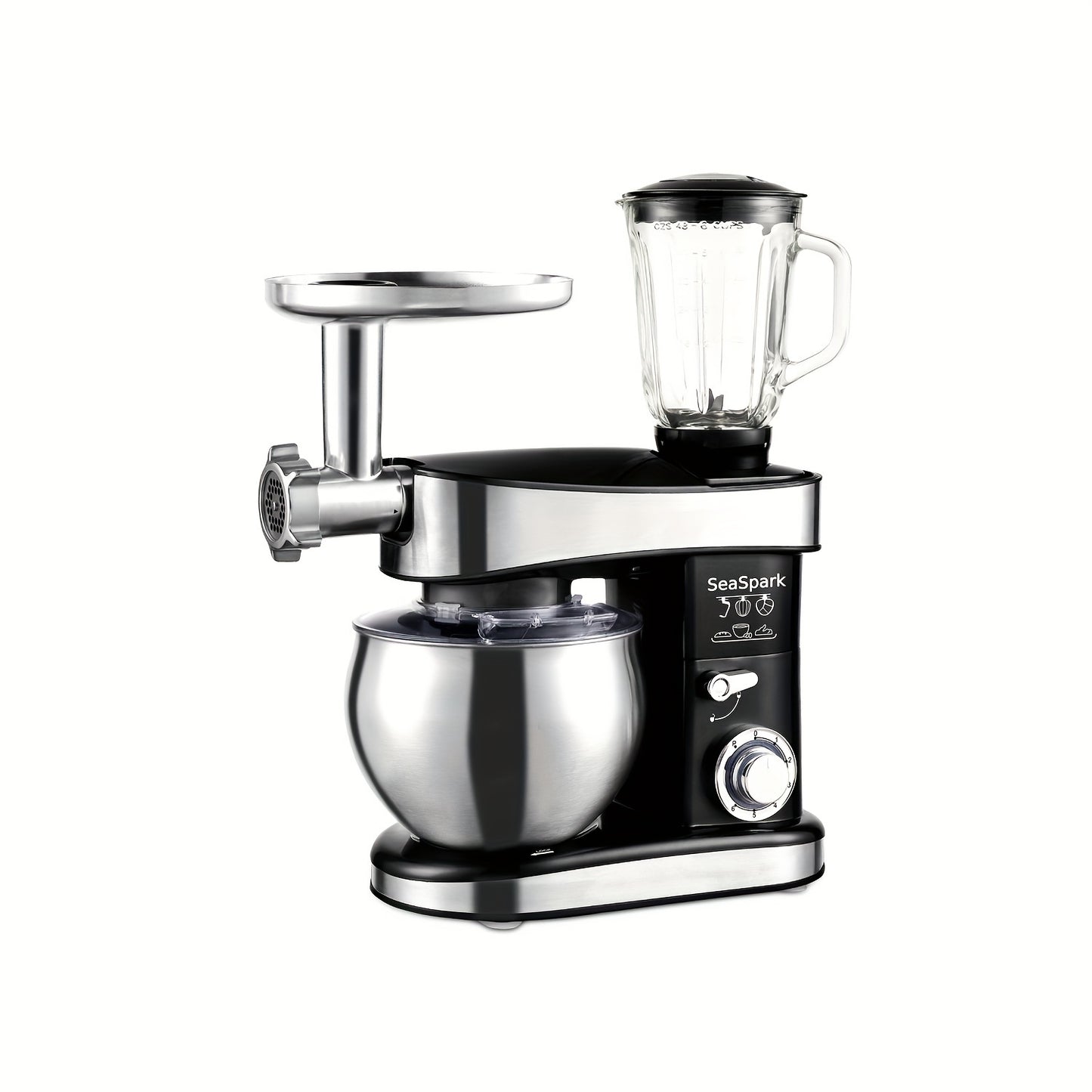 One Kitchen Electric Mixer, Featuring a 5-In-1 Design with Six Speed Settings And a Pulse Function, Comes with a 6.3QT Stainless Steel Bowl, Dough Hook, Mixing Attachment, Egg Whisk, And Spatula