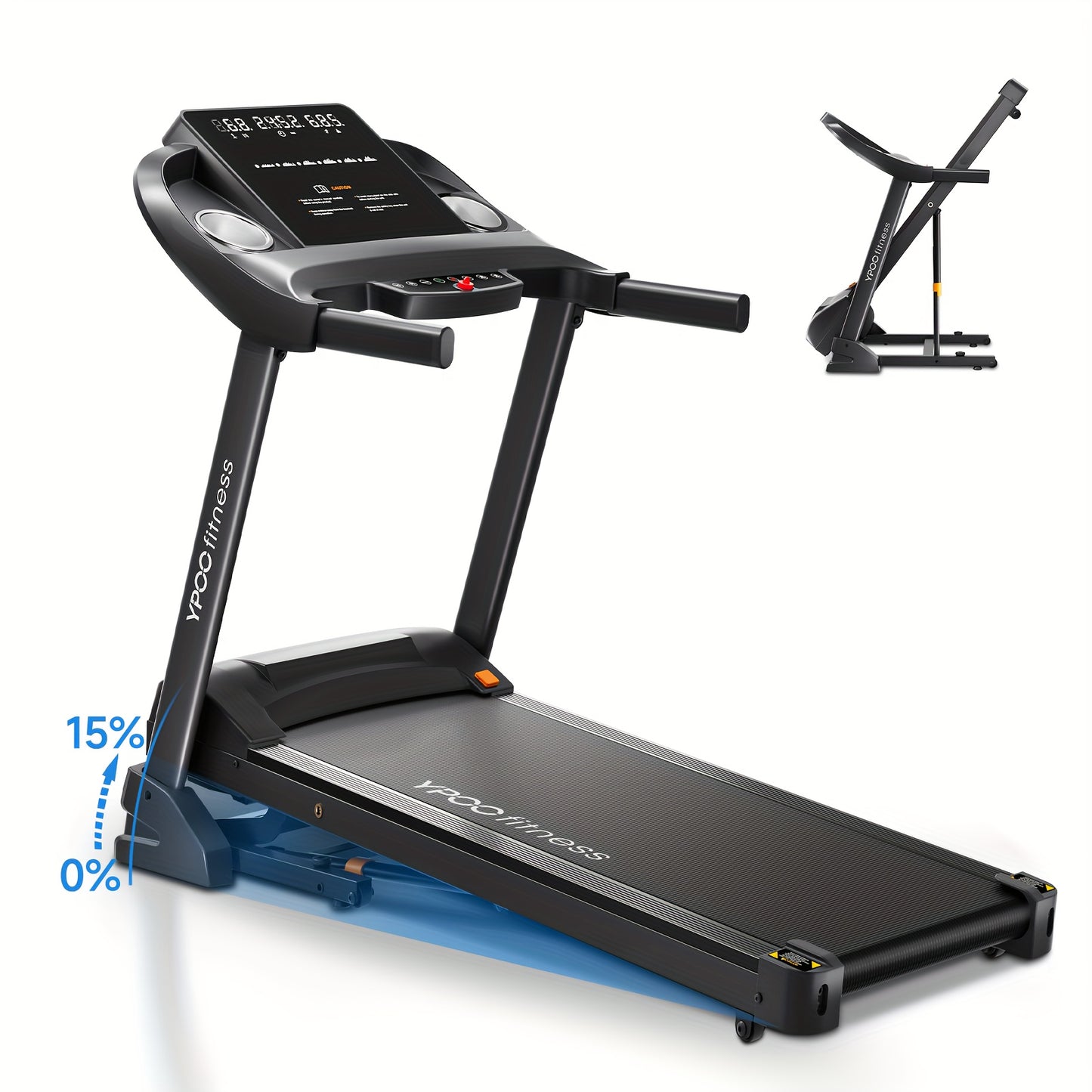 YPOO Treadmill Adjustable Incline Home Gym Cardio Machine