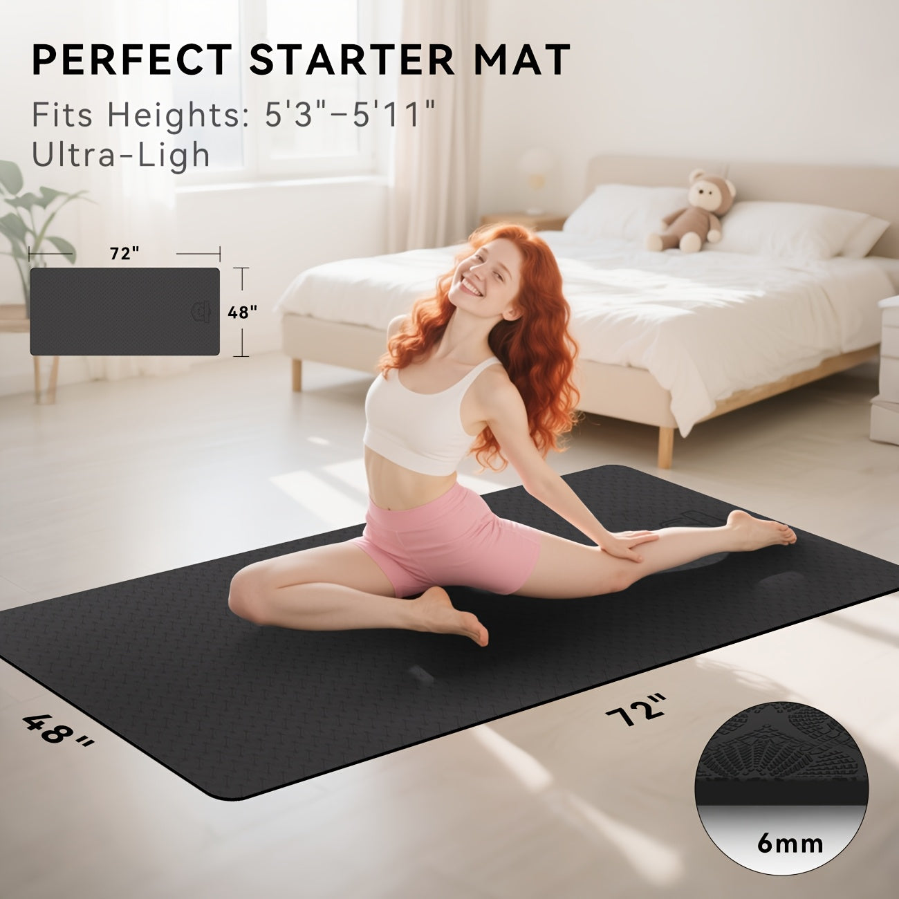 Extra Large Yoga Mat - 78"x54" Non-Slip Exercise Mat for Yoga & Thick Fitness Mat, Pilates, Stretching & Home Workouts Perfect Holiday Gift