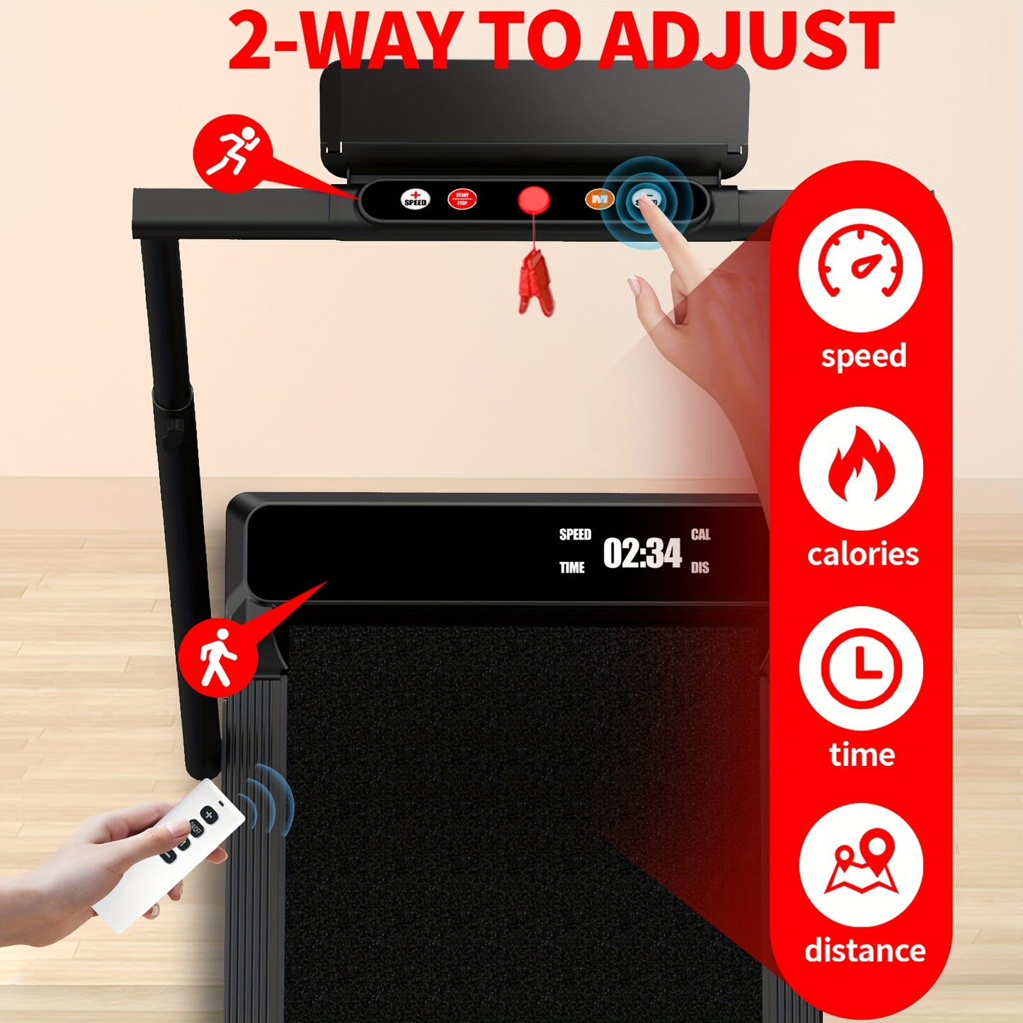 Walking Pad 4-In-1 Under Desk Treadmill With LED Display