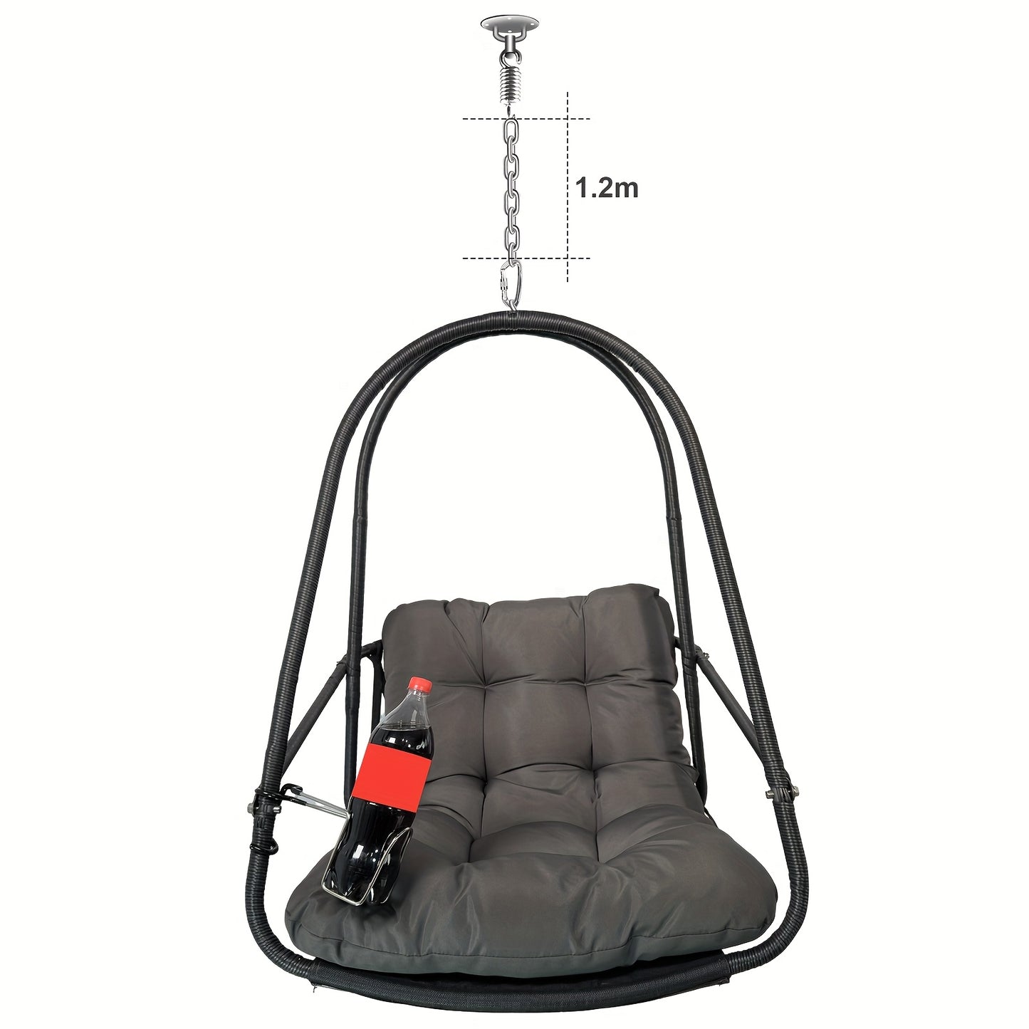 Geek Chef Oval Wicker Hammock Chair With Cup Holder