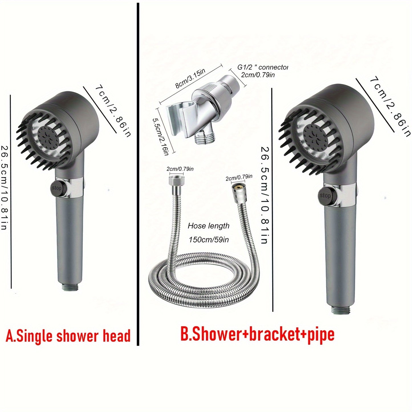 NUAN Shower Head Set With Five Filters Vortex Enhanced Flow