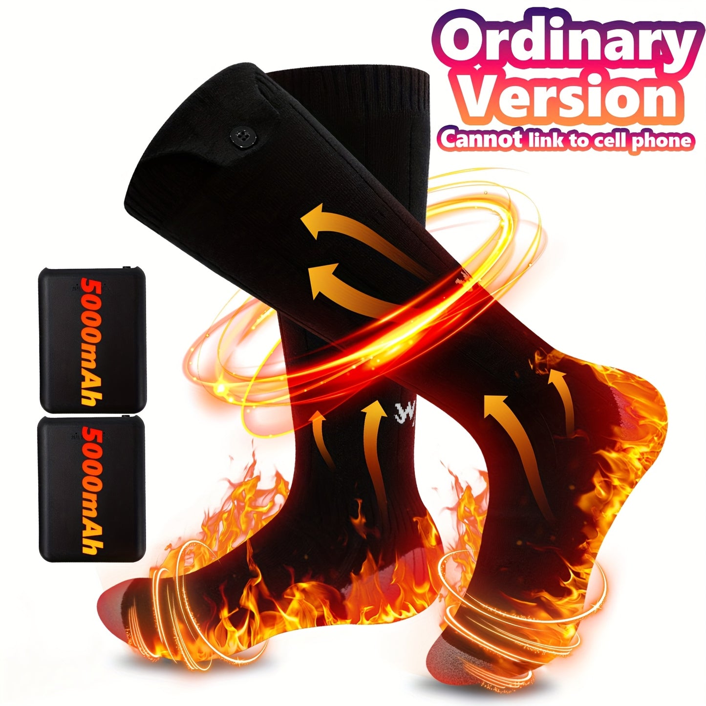 WNDY'S DREAM Heated Socks With 5000mAh Rechargeable Battery, Unisex