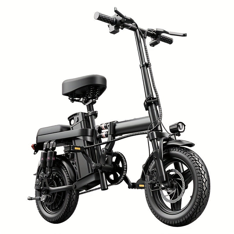 Electric Folding Bicycle, Equipped with 16-Level Shock Absorption Device, 500-Watt Motor, 48-Volt 15-Ampere Battery, with A Range of Up to 45 Kilometers. Can Support Up to 380 Pounds