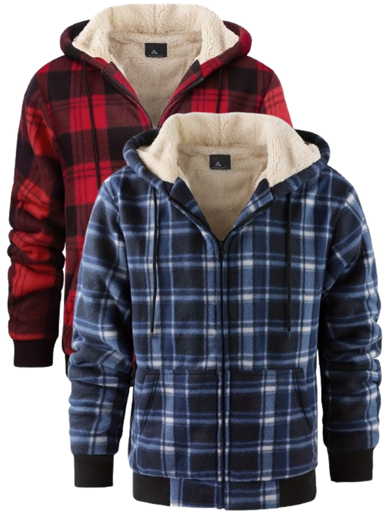 Men's Hooded Jacket Flannel-Lined Winter Outerwear Casual