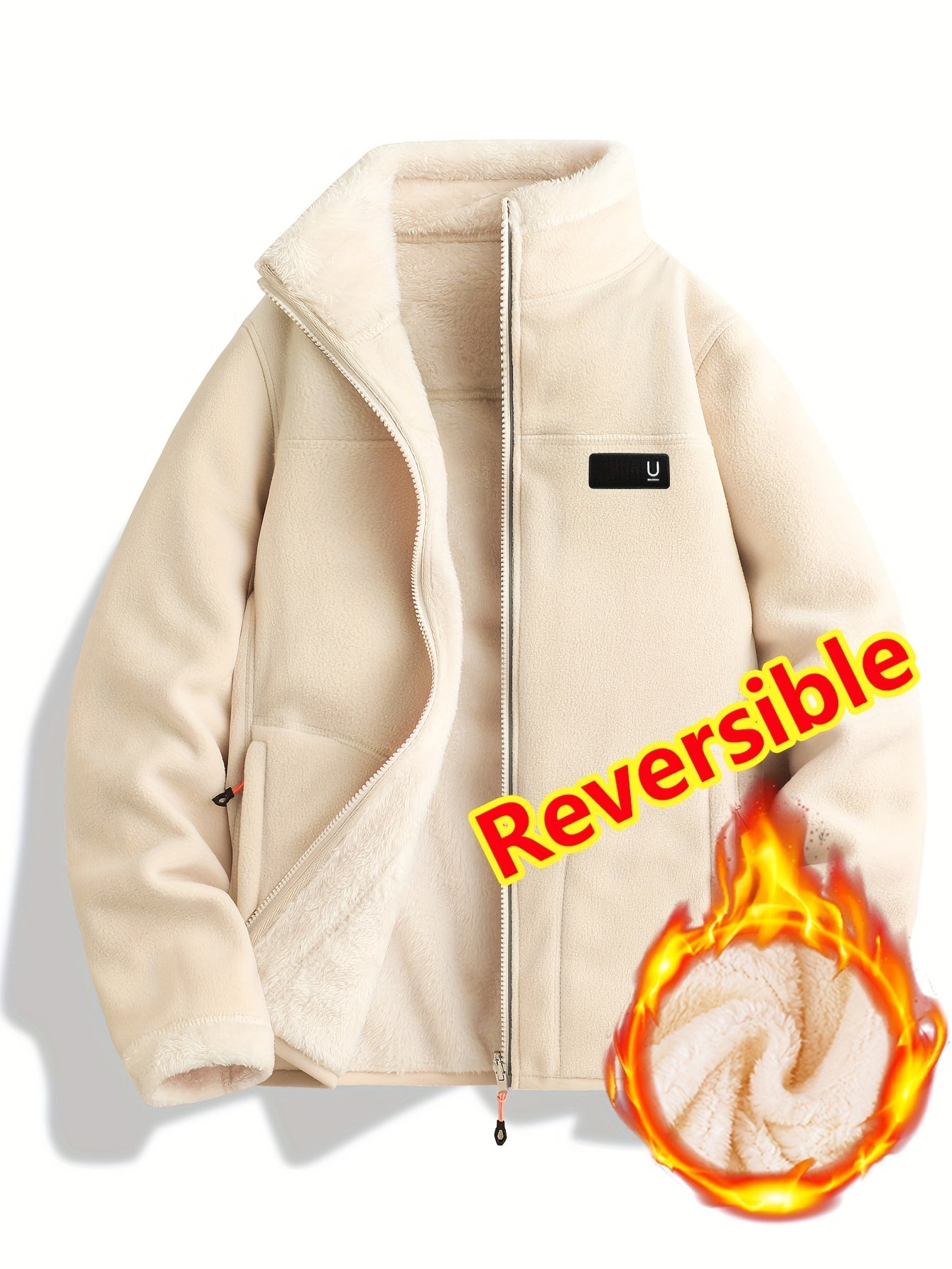 Jacket Reversible Fleece For Fall And Winter Daily Wear