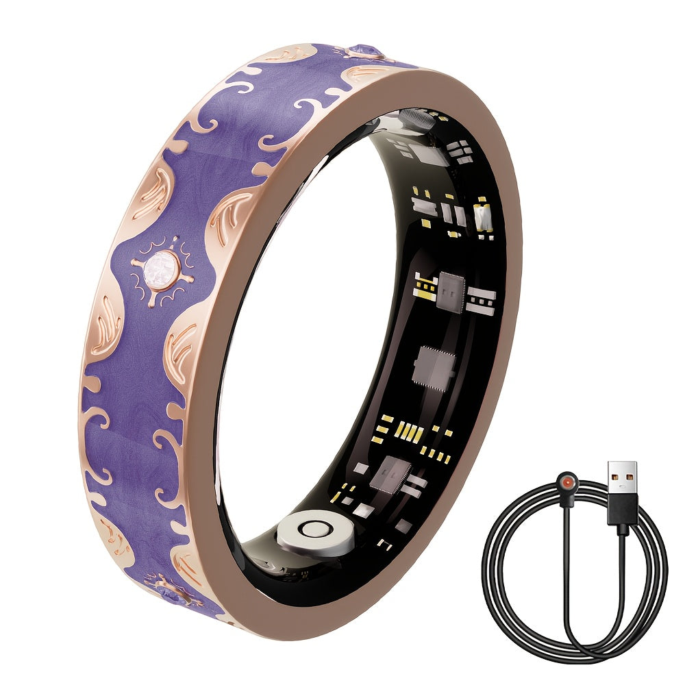 Smart Ring for Women - Activity Ring and Fitness Tracker with Step, Distance, Calorie, Menstrual Cycle Tracker, Health Rings for iPhone Android, No Subscription Fee, IP68 Waterproofing Intelligent Ring - Ideal Gift for Mom/Gi