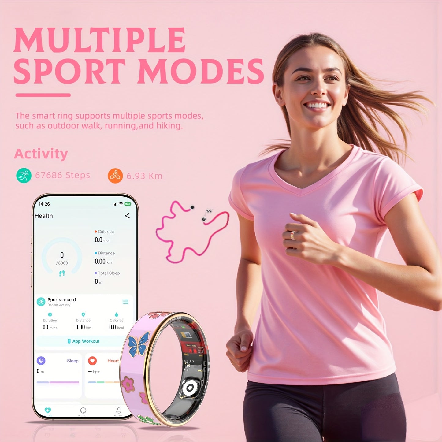 Smart Ring Compatible for Men & Women with Charging Case - Fitness Tracker, Sleep Monitor, Step/Distance/Calorie Counter, Multi-Sport Modes, Magnetic Sync, IP68 Waterproof, Smart, Stylish Ring for Gym & Holiday Gifts