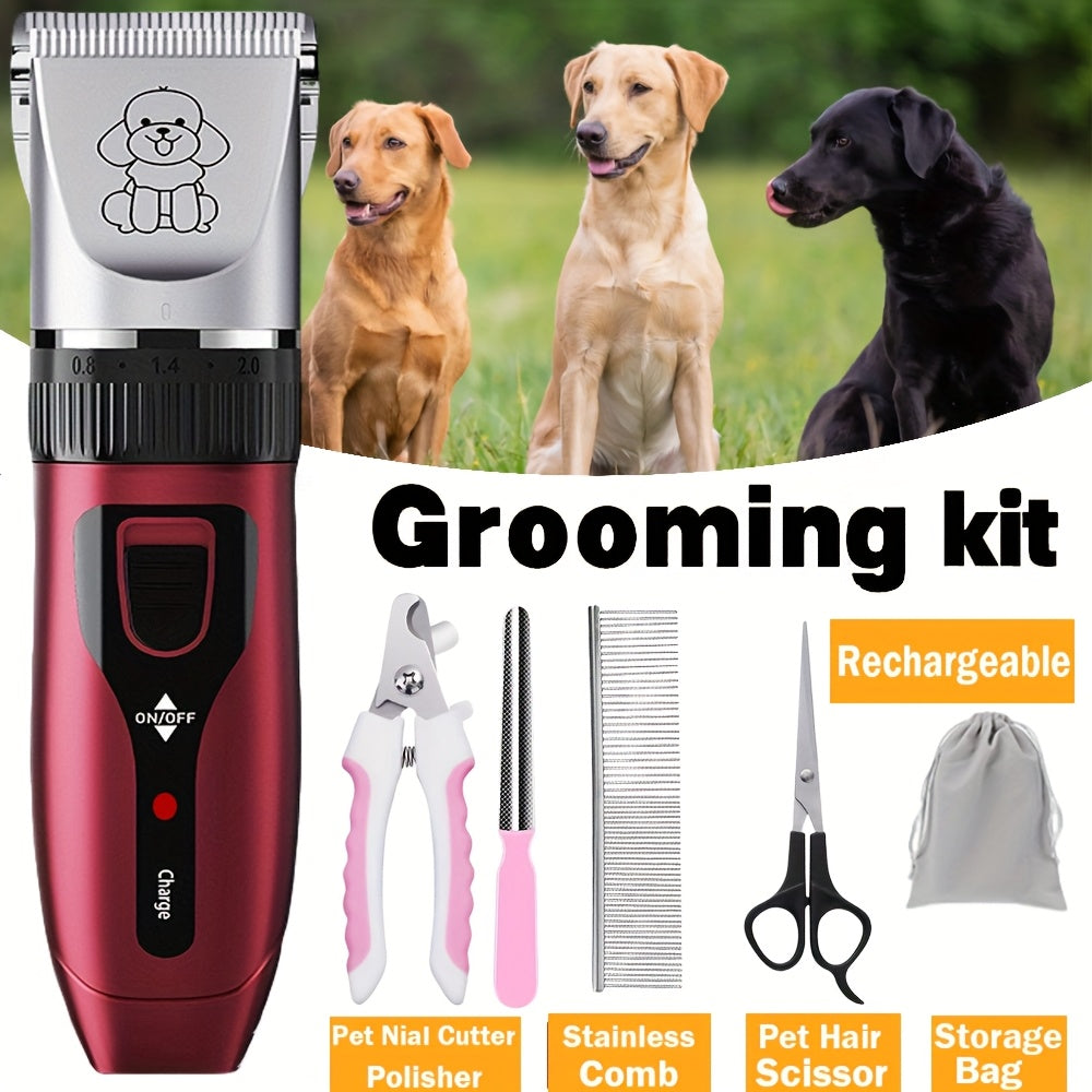 Dog Grooming Kit Low-Noise Cordless For Dogs And Cats
