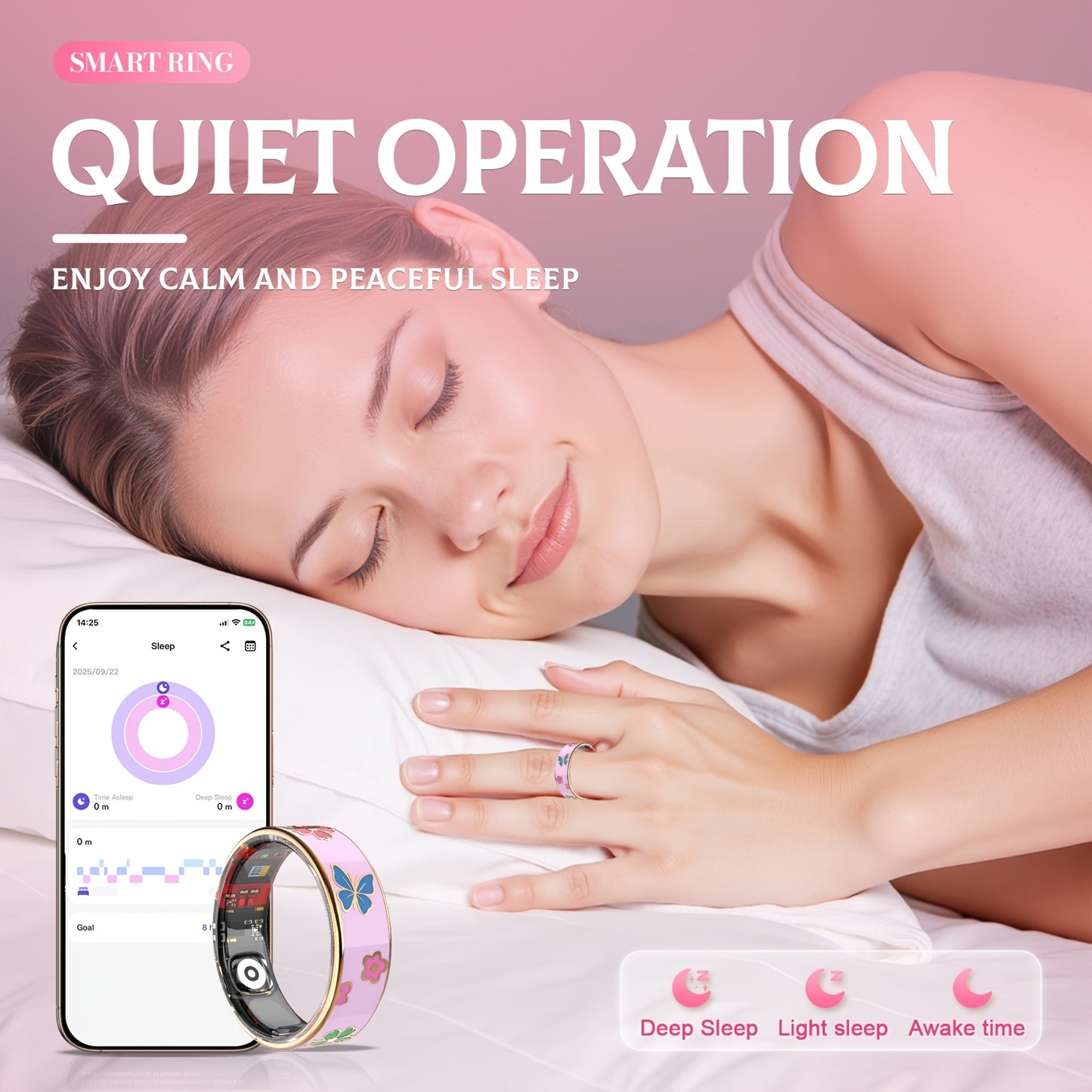 Smart Ring Compatible for Men & Women with Charging Case - Fitness Tracker, Sleep Monitor, Step/Distance/Calorie Counter, Multi-Sport Modes, Magnetic Sync, IP68 Waterproof, Smart, Stylish Ring for Gym & Holiday Gifts