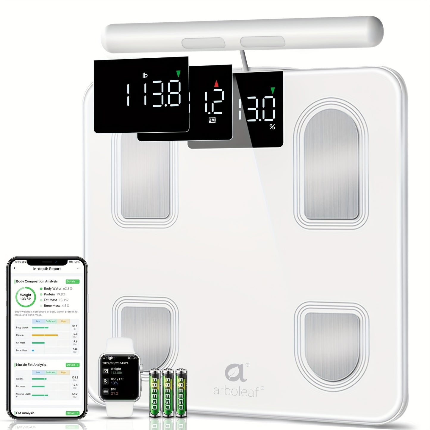 Arboleaf Body Fat Scale 8-Electrode Smart 26 Metrics