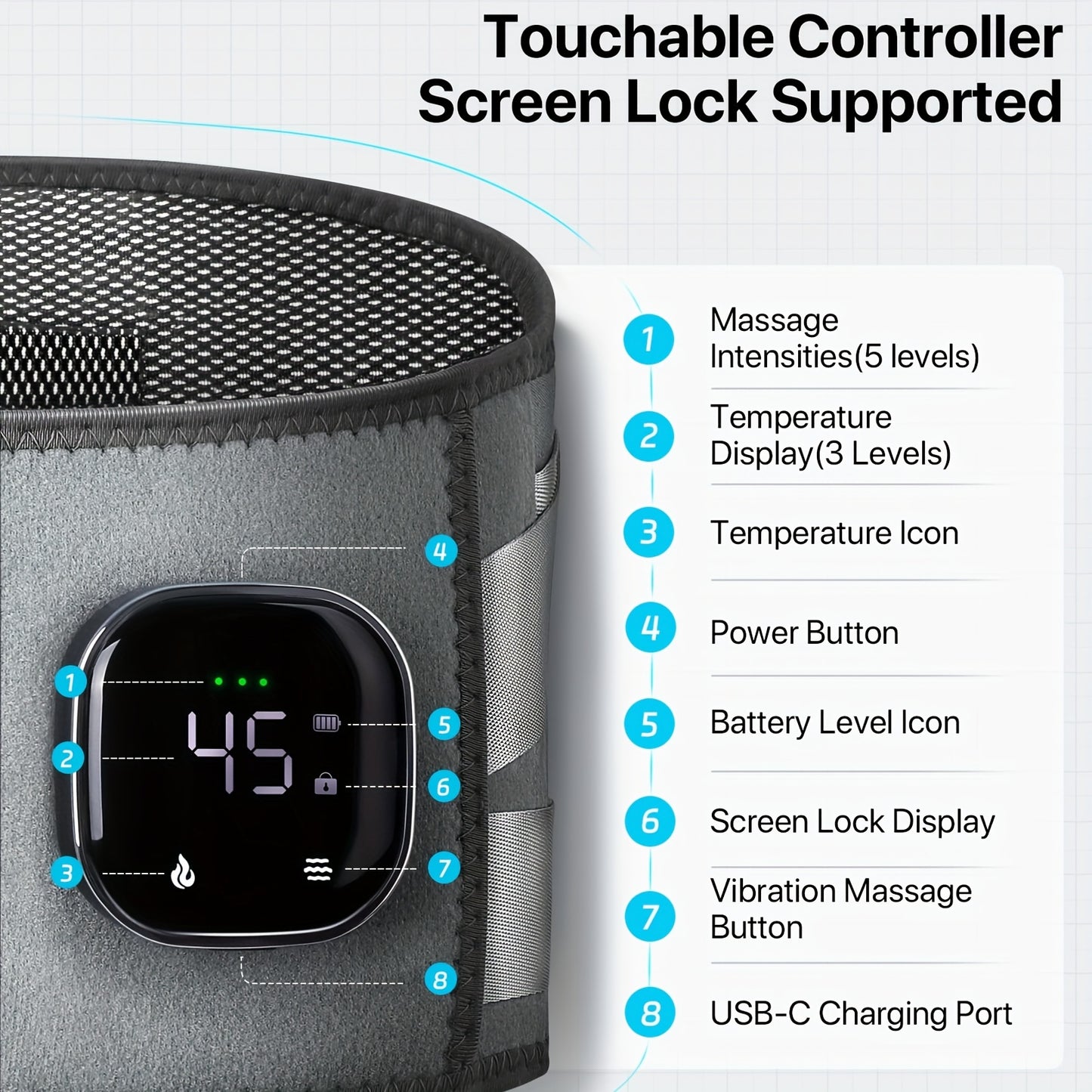 Alljoy Cordless Heating Pad And Back Massager With 3 Settings